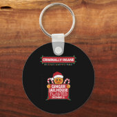 Christmas Gingerbread Man Ginger Jailhouse Crimina Sleutelhanger (Voorkant)