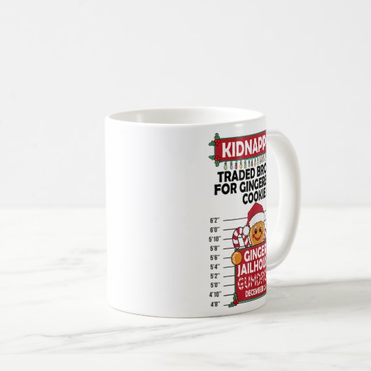 Christmas Gingerbread Man Ginger Jailhouse Kidnapn Koffiemok (Voorkant rechts)
