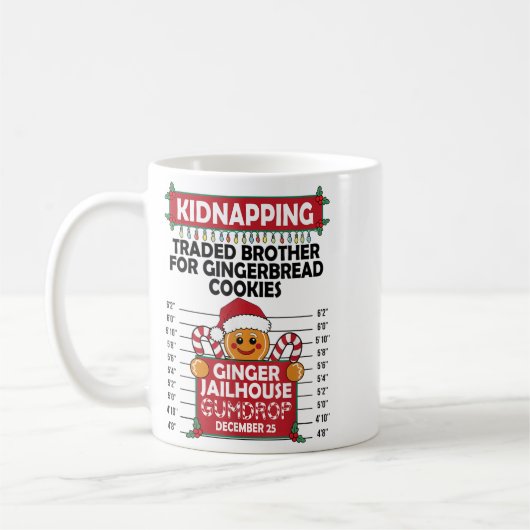 Christmas Gingerbread Man Ginger Jailhouse Kidnapn Koffiemok (Links)