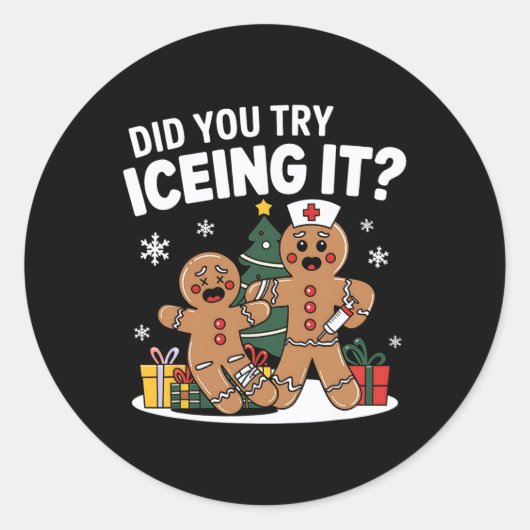 Christmas Gingerbread Man heb je geprobeerd om het Ronde Sticker (Voorkant)
