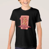Christmas Gingerbread Man Pixel Art Design Tri-Blend Shirt (Voorkant)