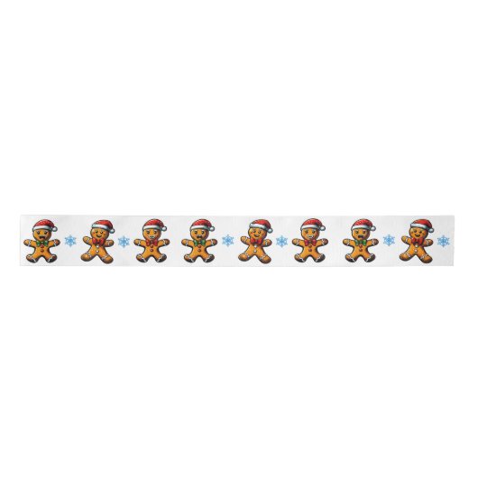 Christmas Gingerbread Man Ribbon Satijnen Lint (Voorkant)