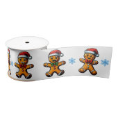 Christmas Gingerbread Man Ribbon Satijnen Lint (Spoel)