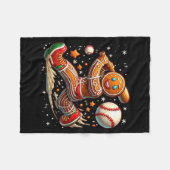 Christmas Gingerbread Man Srts Player Funny Baseba Fleece Deken (Voorkant (Horizontaal))
