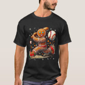 Christmas Gingerbread Man Srts Player Funny Baseba T-shirt (Voorkant)