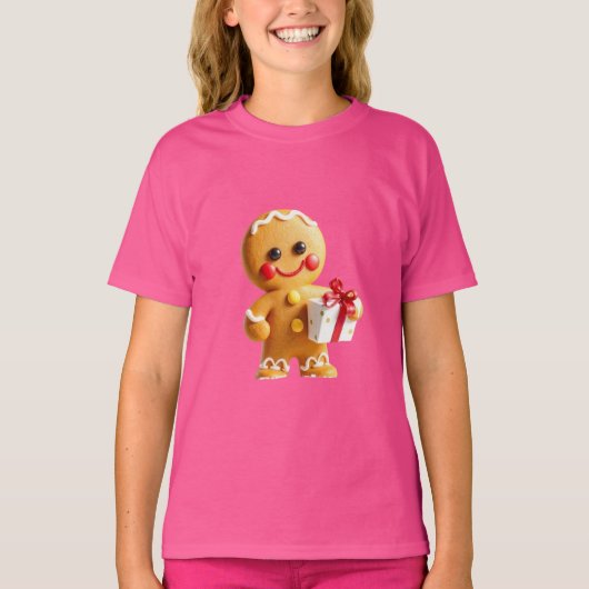 Christmas gingerbread man t-shirt (Voorkant)
