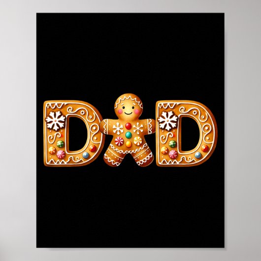 Christmas Gingerbread Matching Family Party Xmas P Poster (Voorkant)