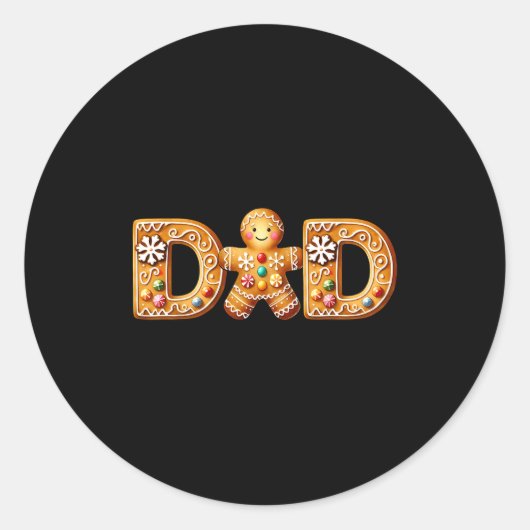 Christmas Gingerbread Matching Family Party Xmas P Ronde Sticker (Voorkant)