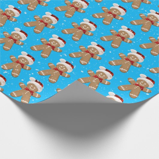 Christmas Gingerbread Men In snowflakes Cadeaupapier (Hoek)