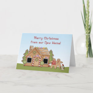 Christmas Gingerbread Nieuw Home Wenskaart Feestdagen Kaart