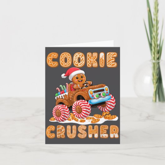 Christmas Gingerbread Pajamas Cookie Crusher Monst Kaart (Voorkant)