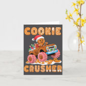 Christmas Gingerbread Pajamas Cookie Crusher Monst Kaart (Gele Bloem)