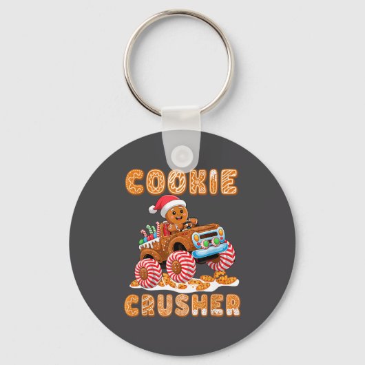 Christmas Gingerbread Pajamas Cookie Crusher Monst Sleutelhanger (Voorkant)