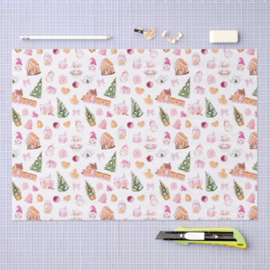 Christmas Gingerbread Pink Tissuepapier (Craft)