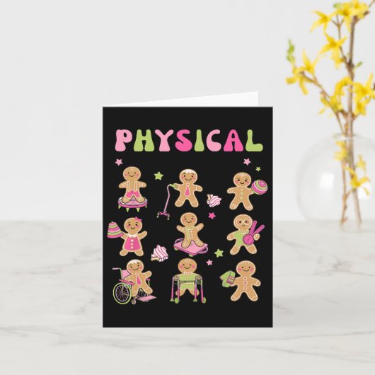 Christmas Gingerbread Pt Fysiotherapie Instant X Kaart (Gele Bloem)