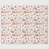 Christmas Gingerbread Red Cadeaupapier (Vlak)