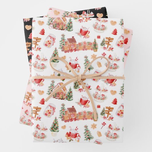 Christmas Gingerbread Red Inpakpapier Vel (In situ)