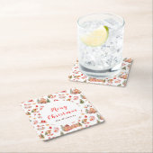 Christmas Gingerbread Red Merry Christmas Kartonnen Onderzetters (Insitu)