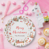 Christmas Gingerbread Red Merry Christmas Papieren Bordje (Feest)