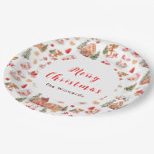 Christmas Gingerbread Red Merry Christmas Papieren Bordje (Gekanteld)