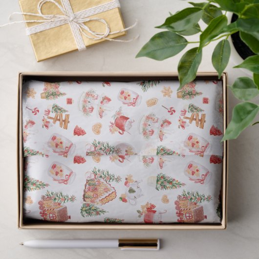 Christmas Gingerbread Red Tissuepapier (Geschenk)