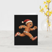 Christmas Gingerbread Running Funny Runners Pajama Kaart (Gele Bloem)