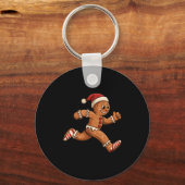 Christmas Gingerbread Running Funny Runners Pajama Sleutelhanger (Voorkant)