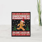 Christmas Gingerbread Running Team Funny Xmas Tee Kaart (Voorkant)