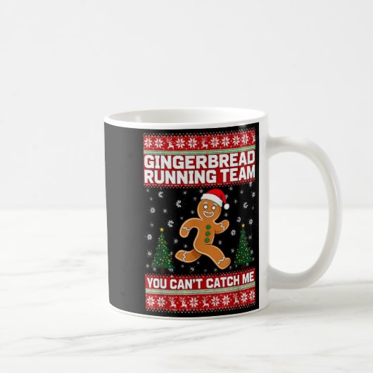 Christmas Gingerbread Running Team Funny Xmas Tee  Koffiemok (Rechts)