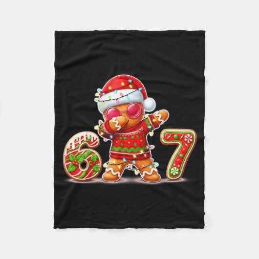 Christmas Gingerbread Six Seven 67 Ice Cream Drip  Fleece Deken (Voorkant)