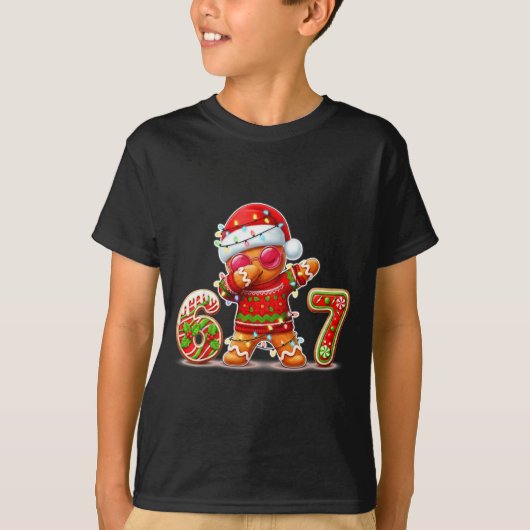 Christmas Gingerbread Six Seven 67 Ice Cream Drip  T-shirt (Voorkant)