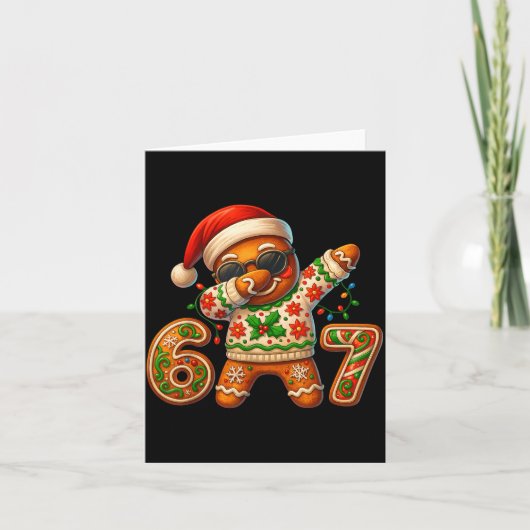 Christmas Gingerbread Six Seven 67 Meme Xmas Slang Kaart (Voorkant)