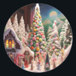 Christmas Gingerbread Snoep Wenskaart Ronde Sticker<br><div class="desc">Christmas Gingerbread Snoep Wenskaart Embellishment Classic Ronde Sticker</div>