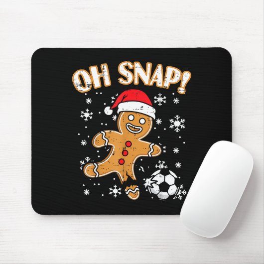Christmas Gingerbread Soccer Oh Snap Funny Xmas Bo Muismat (Met muis)