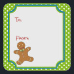 Christmas Gingerbread Sticker Gift Label<br><div class="desc">Christmas Gingerbread Sticker Gift Label</div>