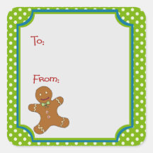 Christmas Gingerbread Sticker Gift Label