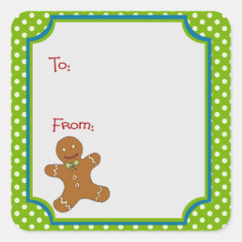 Christmas Gingerbread Sticker Gift Label
