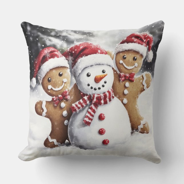 Christmas Gingerbread Throw Pillow Kussen (Voorkant)