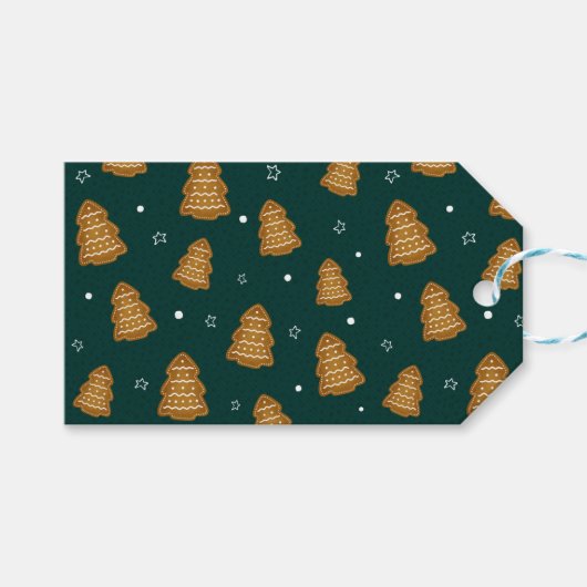 Christmas Gingerbread Trees  Cadeaulabel (Voorkant (Horizontaal))