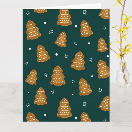 Christmas Gingerbread Trees  Kaart (Gele Bloem)