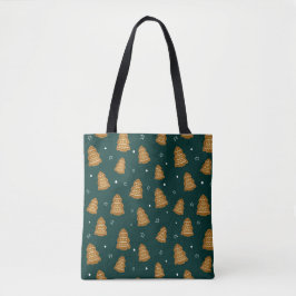 Christmas Gingerbread Trees Tote Bag