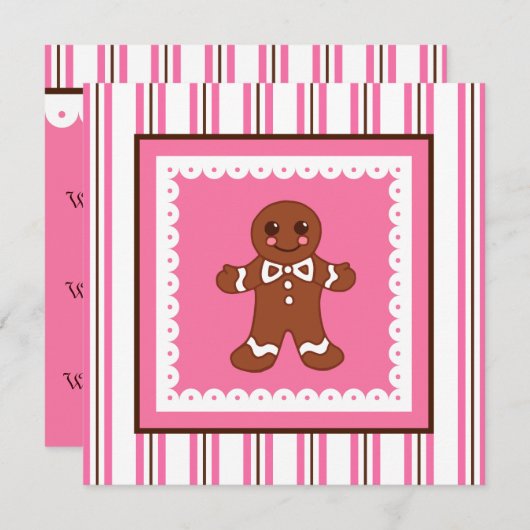 Christmas Gingerbread Uitnodiging (Voorkant / Achterkant)