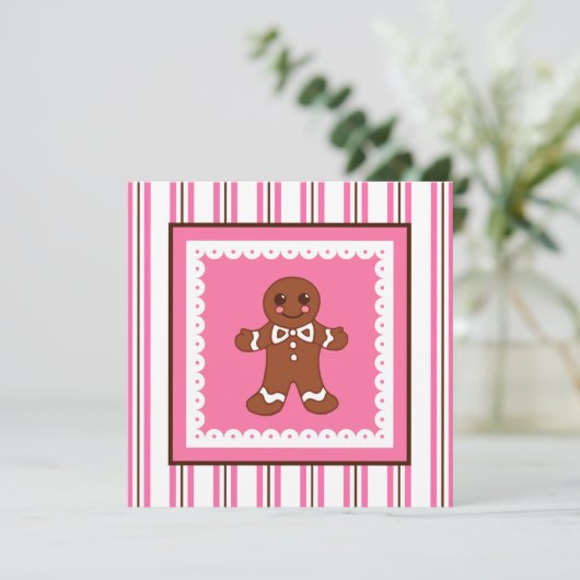 Christmas Gingerbread Uitnodiging (Staand voorkant)
