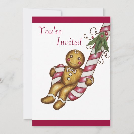 Christmas Gingerbread Uitnodiging (Voorkant)