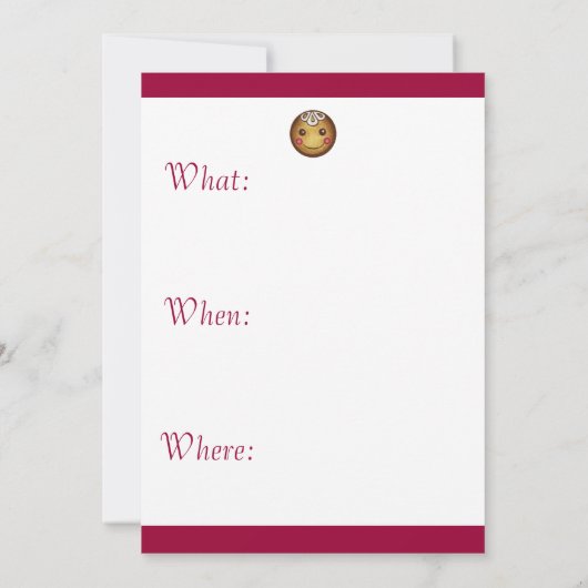 Christmas Gingerbread Uitnodiging (Achterkant)