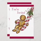 Christmas Gingerbread Uitnodiging (Voorkant / Achterkant)