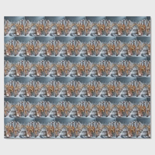 Christmas Gingerbread Village Cadeaupapier (Vlak)