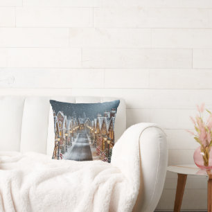 Christmas Gingerbread Village Kussen