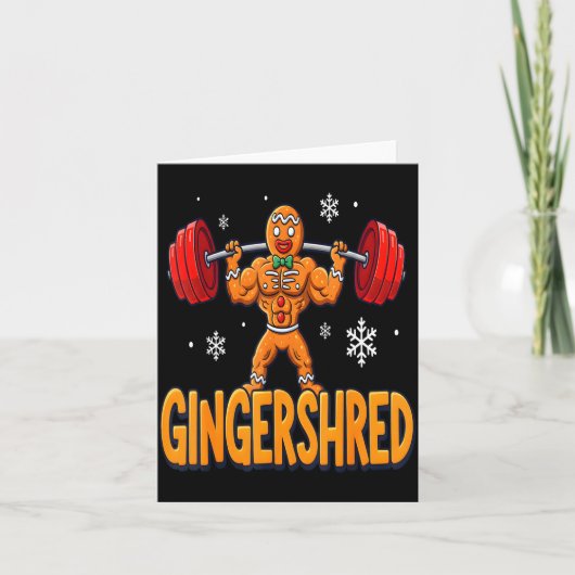 Christmas Gingershred Gym Bodybuilding Funny Ginge Kaart (Voorkant)
