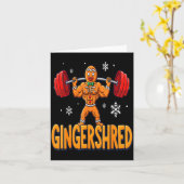 Christmas Gingershred Gym Bodybuilding Funny Ginge Kaart (Gele Bloem)
